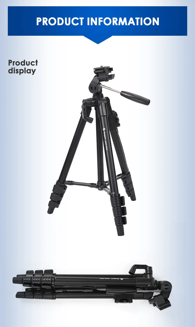 48inch tripod,lightweight compact tripod,3 ways head feature,colour can be customized