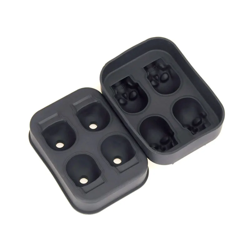 Ice Cube Tray Pudding Mold 3D  Silicone Mold 4-Cavity DIY Ice Maker Household Use Kitchen Accessories#RM-101