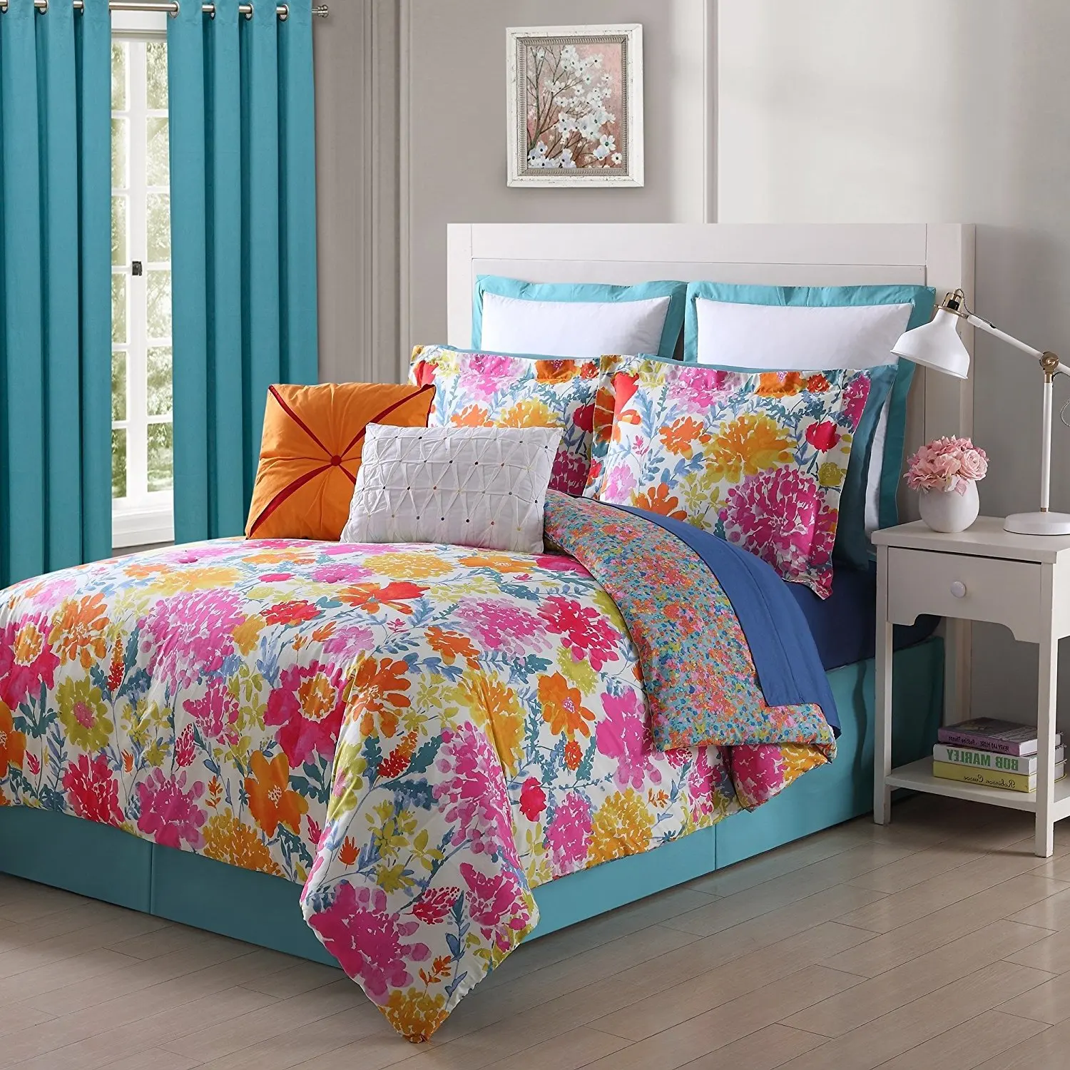 Solid Pink Comforter Full Find Get Quotations 4 Piece Fl Comforter Set Full Allover Adorable Garden Flower Pattern Casual Solid