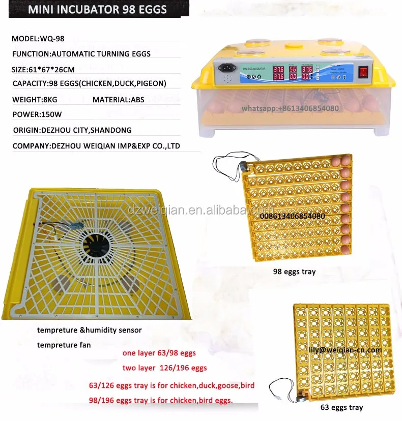 Fully Automatic Wq98 Incubators For Hatching Eggs,Cheap Egg Incubator
