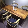 Western restaurant 40mm thickness solid wood dining table and chair in vogue