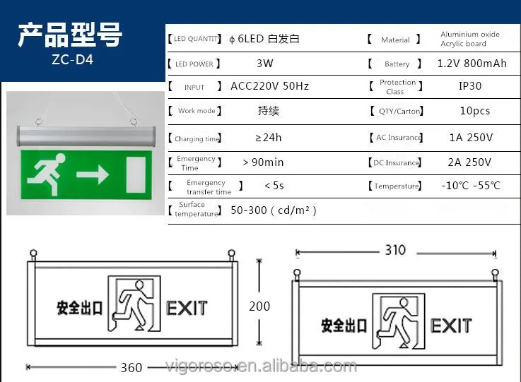Emergency Light Exit Sign - Buy Emergency Exit Light,Exit Light