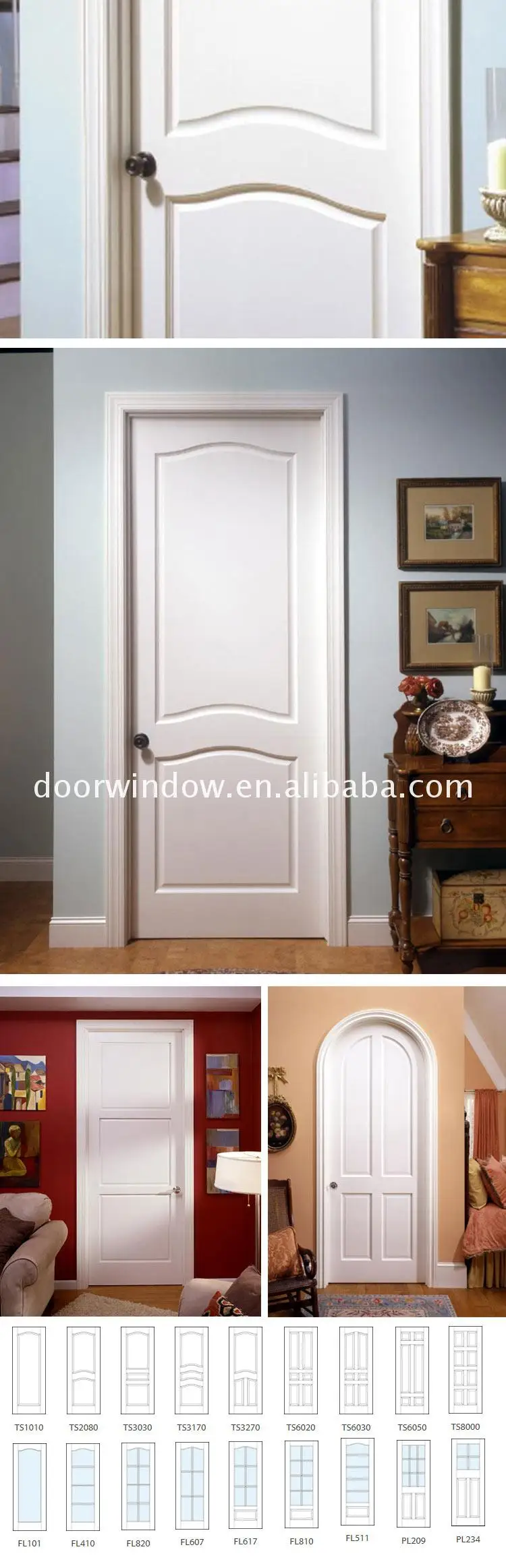 Wood solid wooden door fancy interior swinging doors polish color