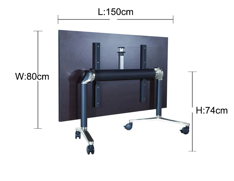 Foldable Desk Office Folding Training Room Table With Wheels 