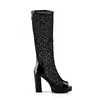 Sexy summer High heel peep toe mesh women knee high boots