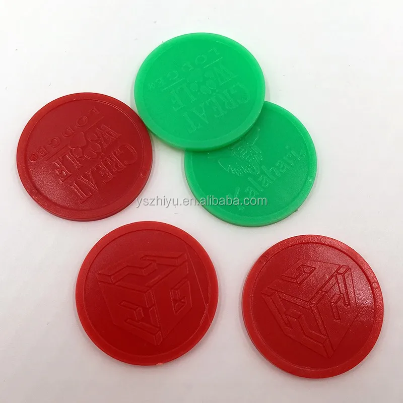 Different Size Cheap Custom Embossed Plastic Token Coins Buy Token