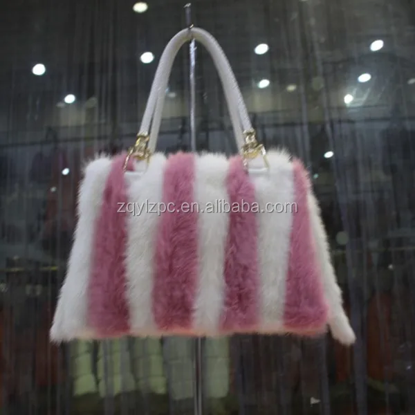 De Cuero Genuino De Piel De Visón Moda Bolso Rosa Y Blanco De Piel De Viaje  Bolsas De Hombro Para Mujeres - Buy Bolso De Piel De Visón,Bolso De Piel De  Visón,Bolso