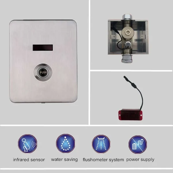 Dual activation IR sensor & push button wall mounted stainless steel male urinal