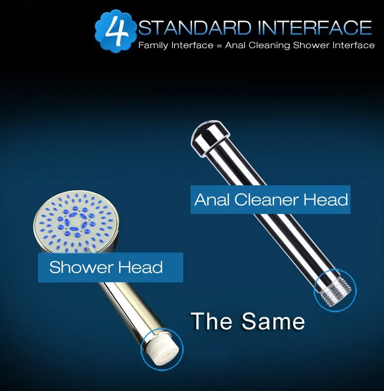 1set Small Shower Head Enema Water Nozzle Anal Plug Head Enema Anal Cleaning Kit Faucet Vaginal