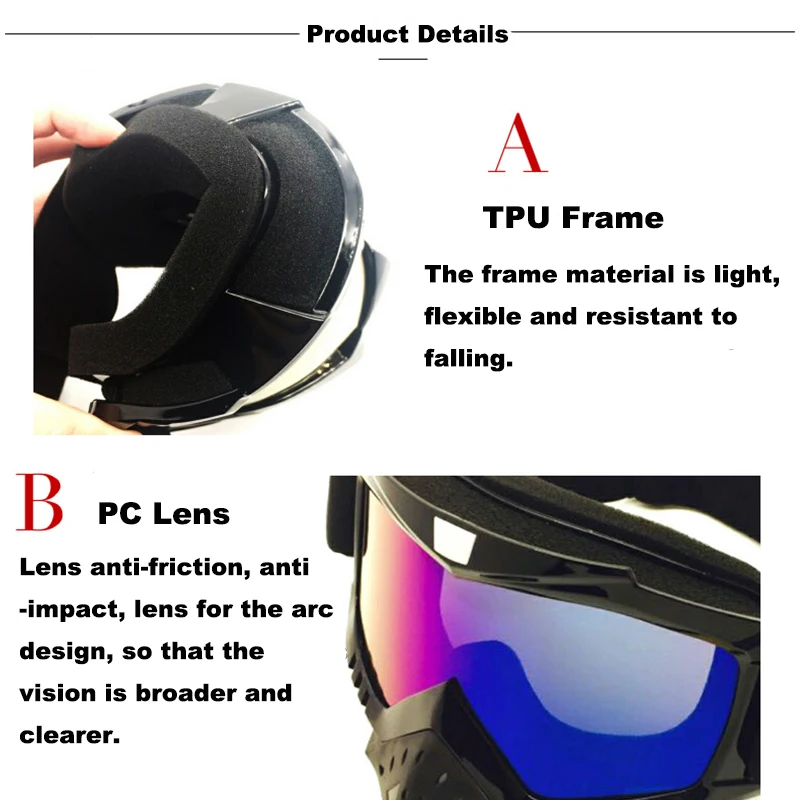 Excellent Custom Durable Use Snow Ski Goggles With Nose Guard For Sale