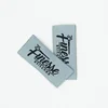 High definition custom folded iron on neck woven label for scarf