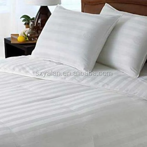 White 3cm Stripe Cotton Fabric Bed Linen For Hilton Hotels Buy Bed