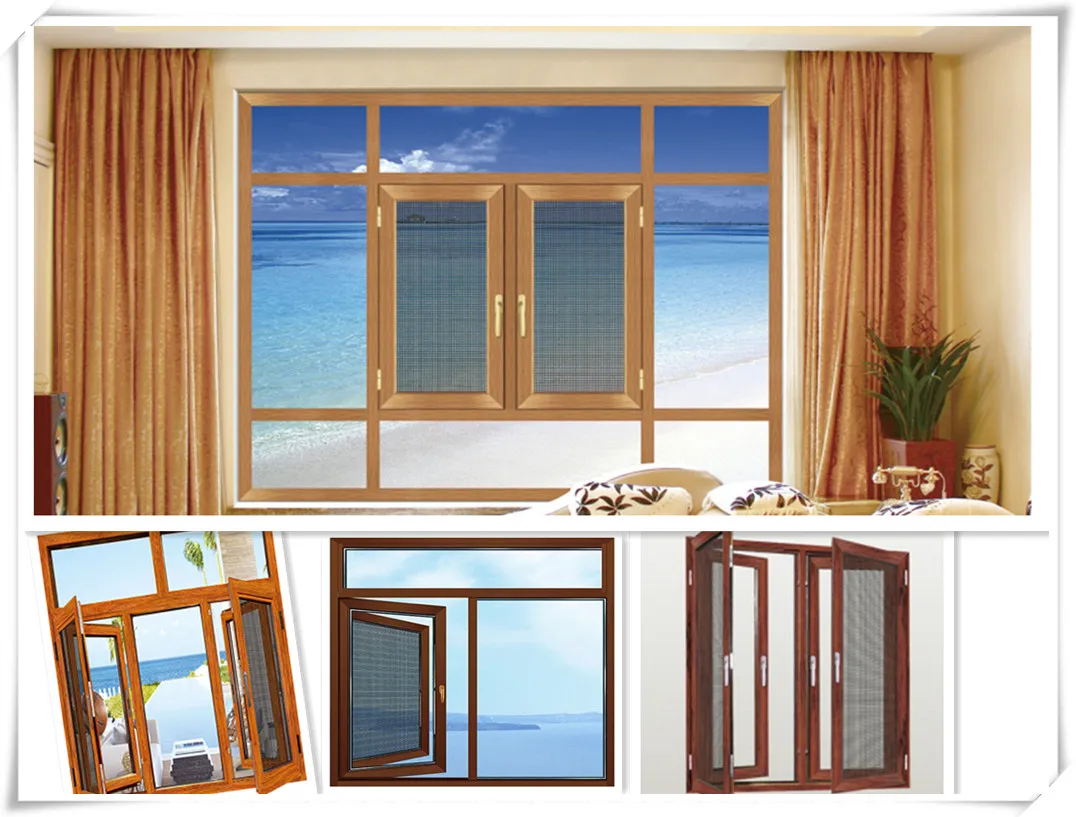 Double Glazed Windows Aluminum frame tempered glass swing window