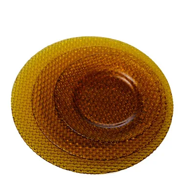 modern tableware round glass plate set for restaurant