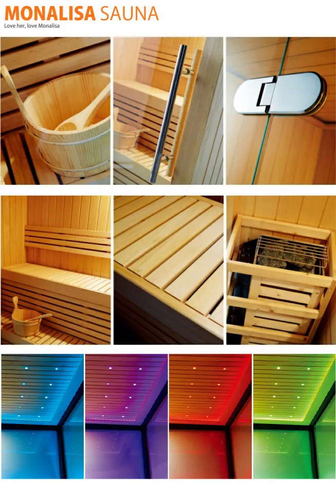 2.5 Meters Square Indoor Finland Wood 5 People Wood Steam Sauna Rooms