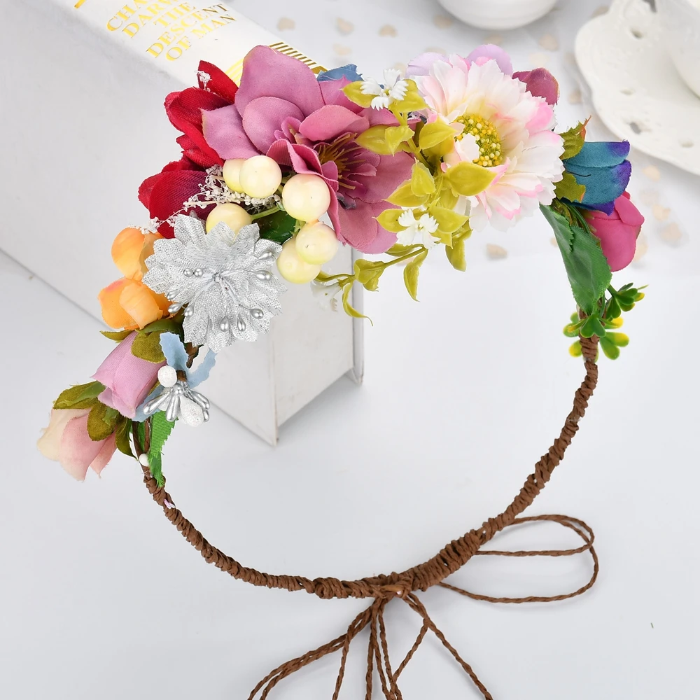 sitoy 手工 diy 人造花婚礼花环新娘头发首饰花头带花发带为女孩