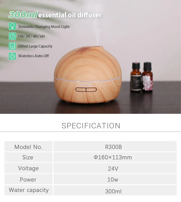 Rechargeable Perfume Aromatherapy Machine Ultrasonic Humidifier 300ml ...