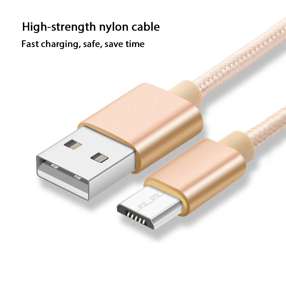 High Quality 1M 2M 3M 2A Fast Charging Metal Head Nylon Braided Android Micro USB cable - ANKUX.COM
