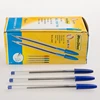 Best Selling Custom Logo Smooth Fast Writing Transparent Round Barrel 0.8 mm Brass Tip Ballpoint Stick Pen