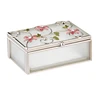 Square Shape Amber Dragonfly Crystal Glass Trinket Jewelry Box