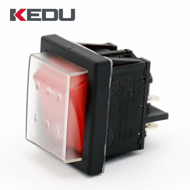 KEDU HY12 4Pins Waterproof DPST Rocker Switch On Off Pushbutton Switches 2-Pack