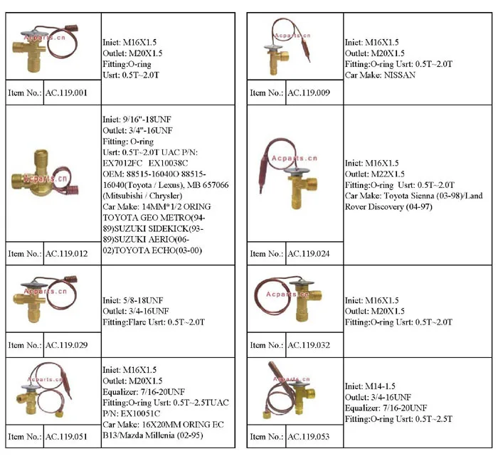 Different Types Of Auto Air Conditioning Aluminum R134a Thermal