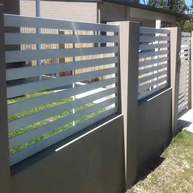 Residential Aluminum Fence Privacy Louver Screen Aluminium Slats Fence 