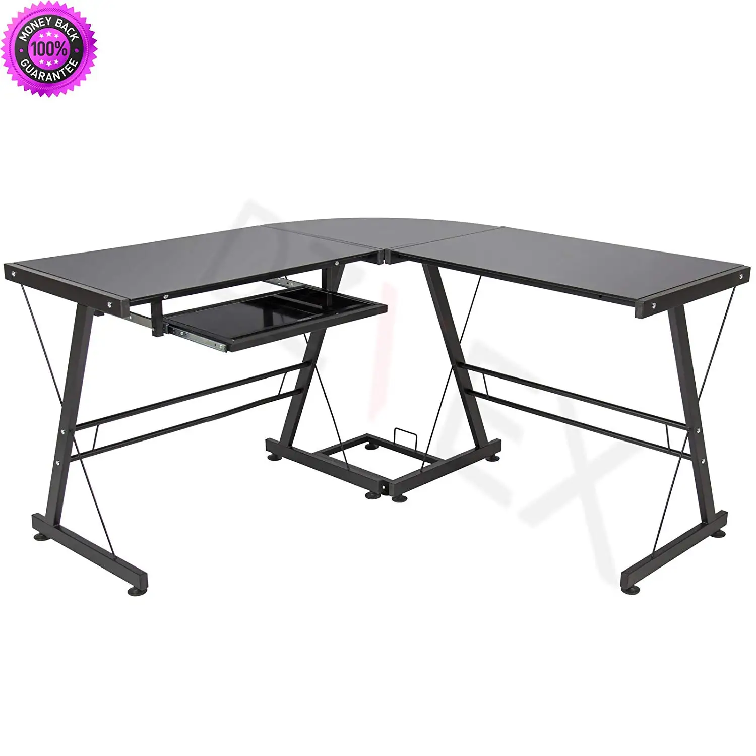 DzVeX_L-Shape Computer Desk PC Glass Laptop Table Workstation Corner Home Office-Black And commercial office furniture home office desk home office furniture collections modular home office