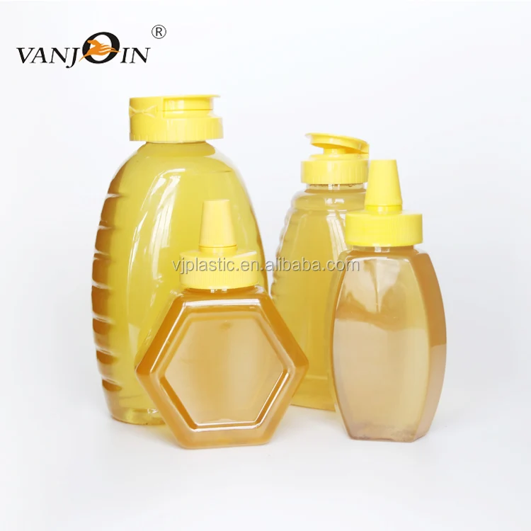 Plastic 8 Oz Squeeze Honey Bottle Empty With Yellow Flip Top Caps Buy
