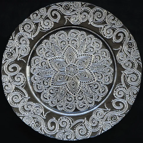 Fancy glassware 13" charger plate rose gold decoration for wedding