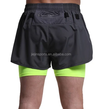 double layer running shorts