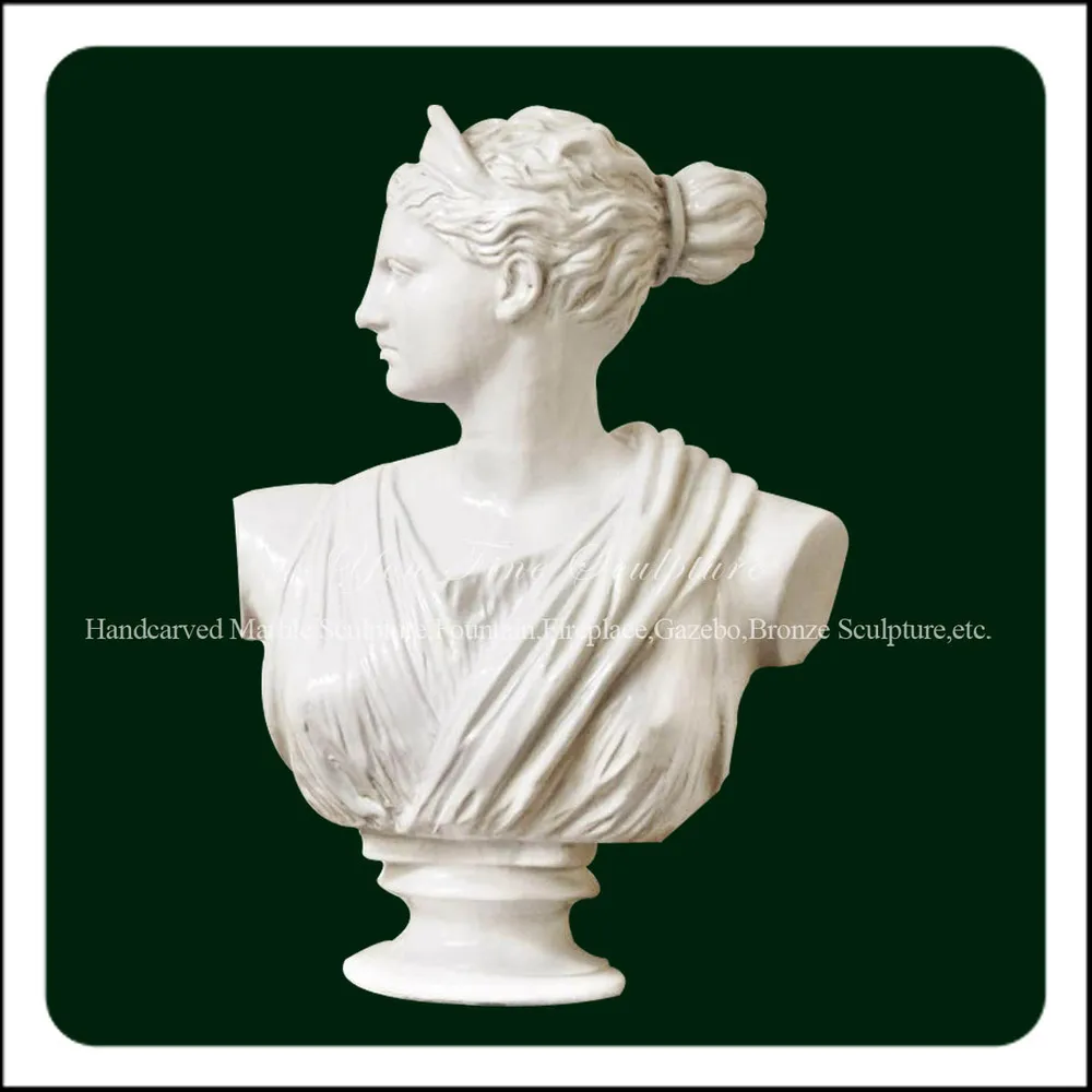 Hand Carved Beautiful White Marble Lady Bust Head Statue Of Diana Buy