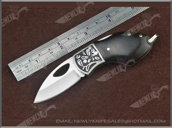 Hot Selling Blackening Blade 420 Blue Tactical Pocket Knife