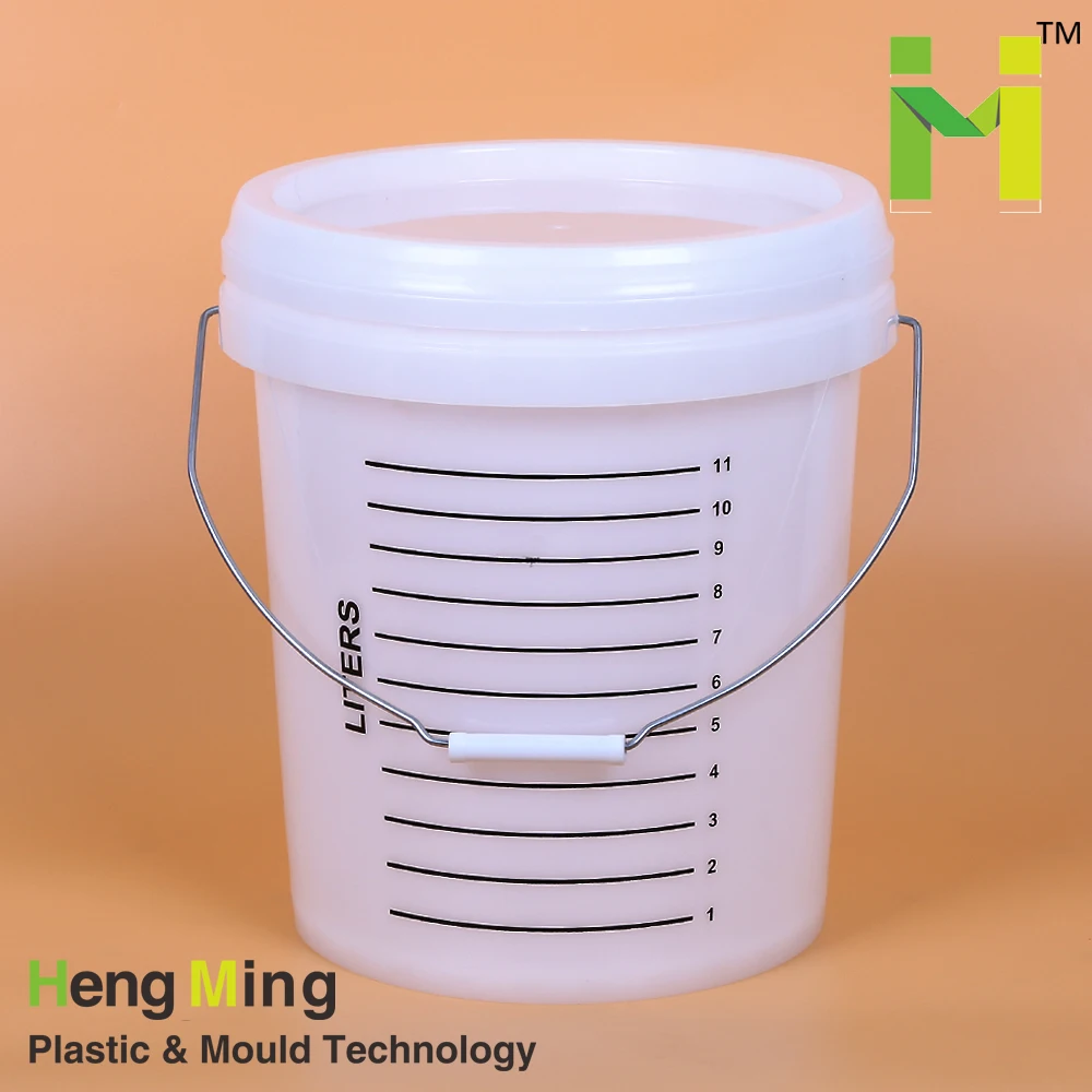 
15 liter/l/litr 15l pp clear measuring round plastic pail bucket with lid 