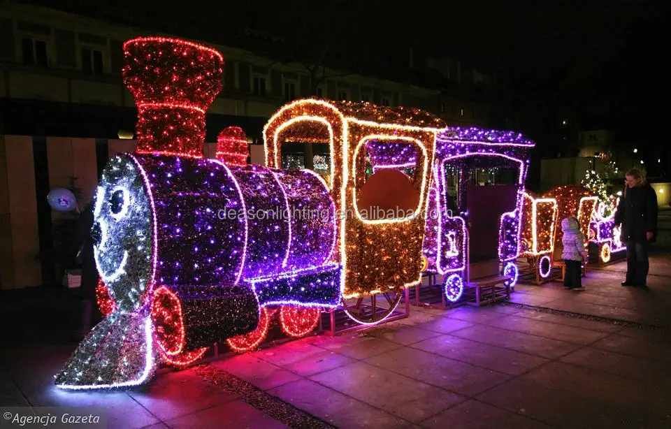 户外圣诞火车灯