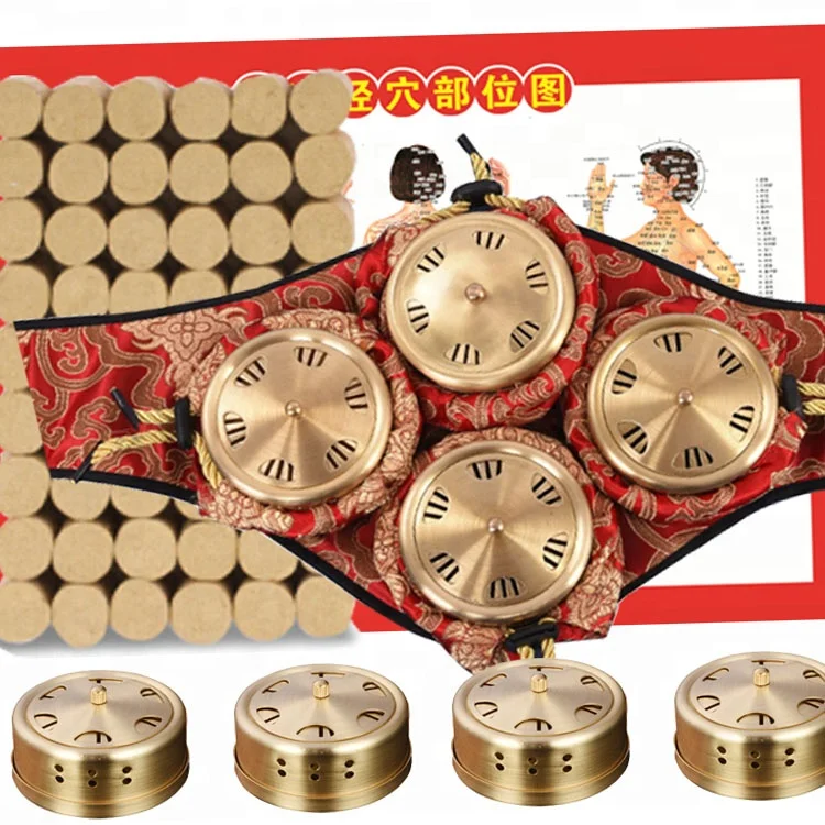  Portable Moxa Roll Acupuncture Point Stimulating Therapy Treatment Neck Pad Moxibustion Box