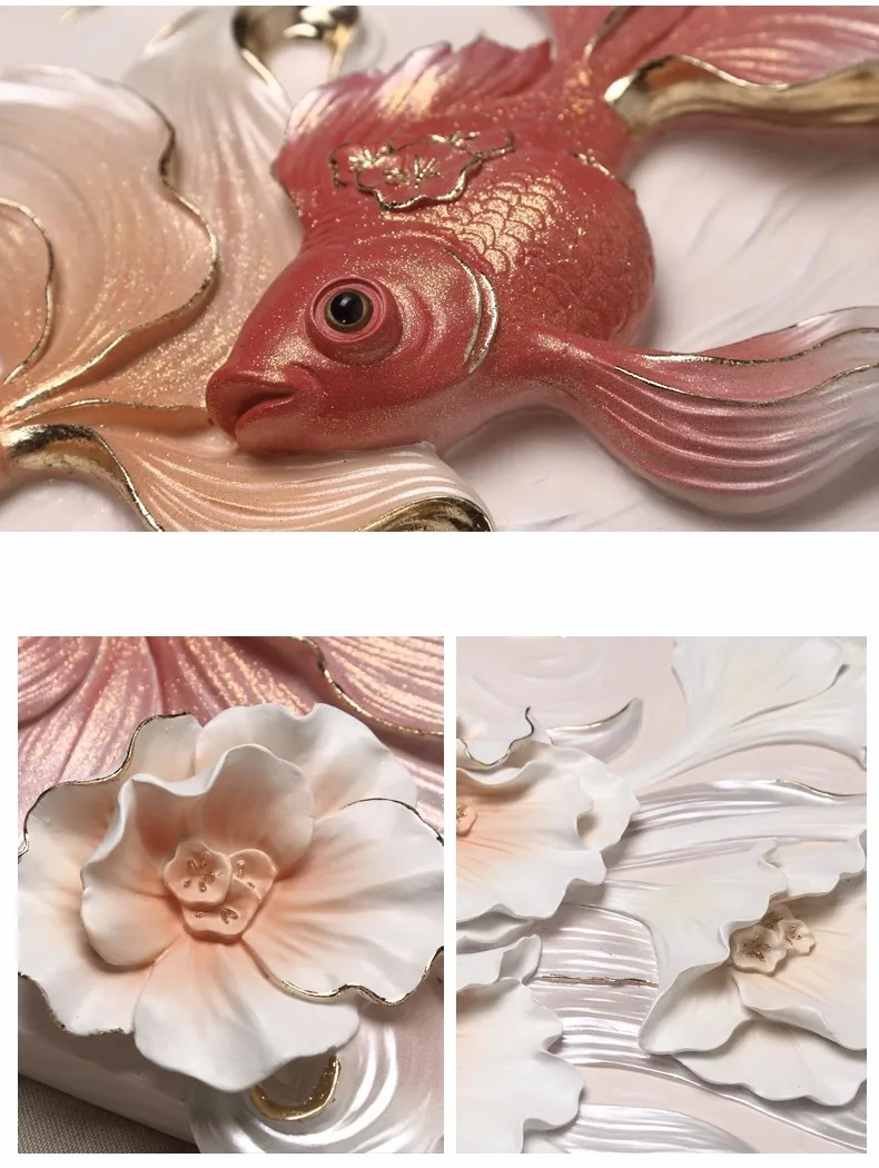 客厅墙壁装饰的新艺术鱼墙浮雕绘画