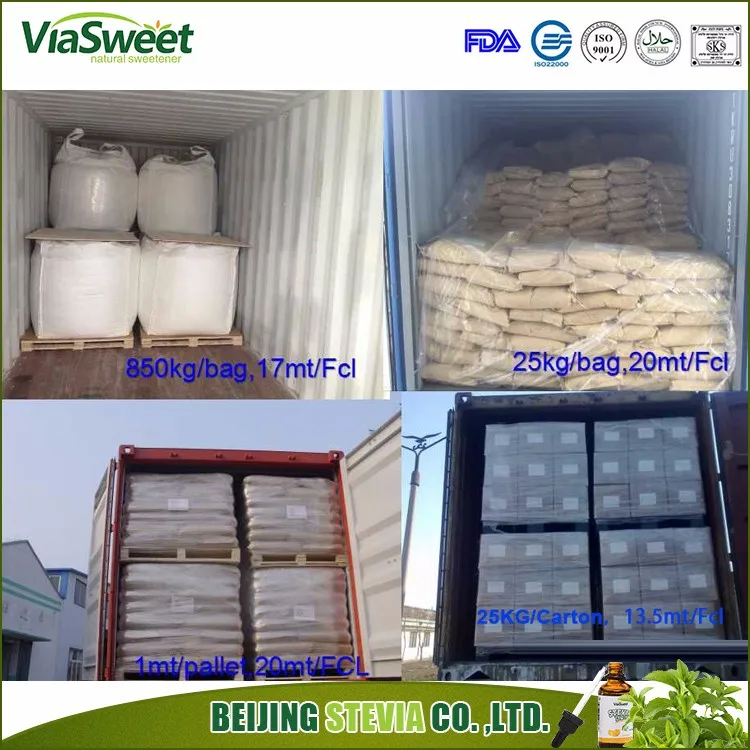 100% Pure natural wholesale low sweetness stevia powder organic erythritol