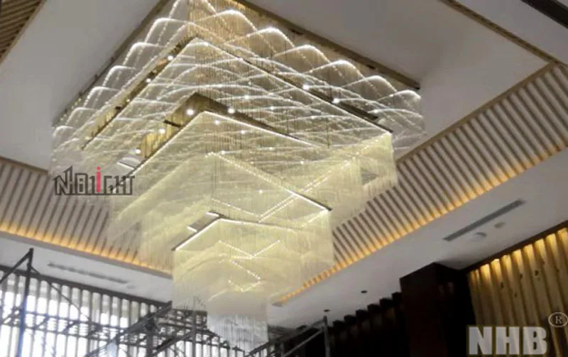 Large customize lamp art glass chandelier and the hotel villa engineering lamp for the foyer