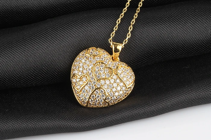 New Design Heart With Cz 24k Saudi Gold Jewelry - Buy 24k Saudi Gold ...