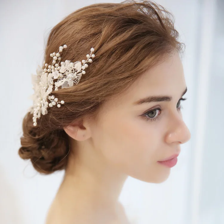 Pearl Crystal Headpiece Bridal Headband Bead Flower Wedding Prom Party Hair  Clip | Bridal Wedding Headwear Pearl Flower Prom Party Hair Accessories For  Women 