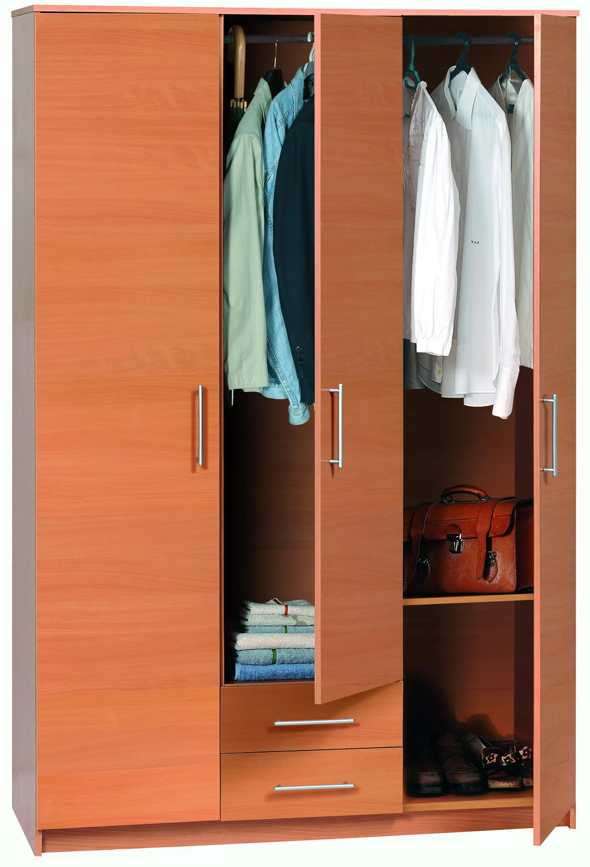 Modern Wooden 3-doors Wardrobe Closet Bedroom Furniture - Buy Wardrobe