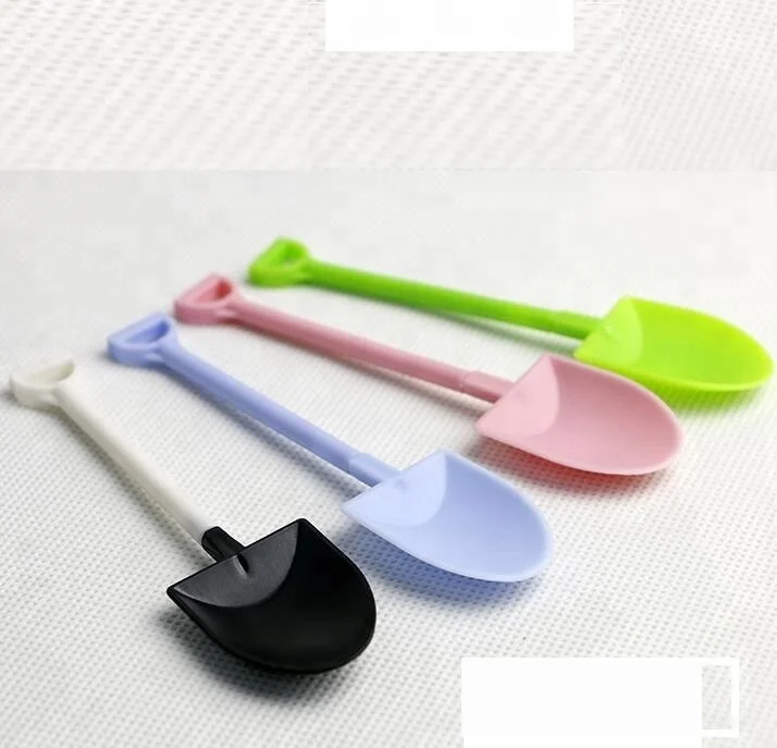 Wamans 100 Pcs Plastic Ice Cream Spoons Mini Dessert Shovels Pudding Yogurt Spoons Shovel Shape Spoons For Potted Cake Clearance Items
