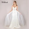 China fashion off shoulder Scalloped strapless white lace wedding ball gowns formal mermaid imperial wedding dress bridal gown