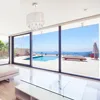green glass sliding window with Thermal break insulate tempered glass sliding windows