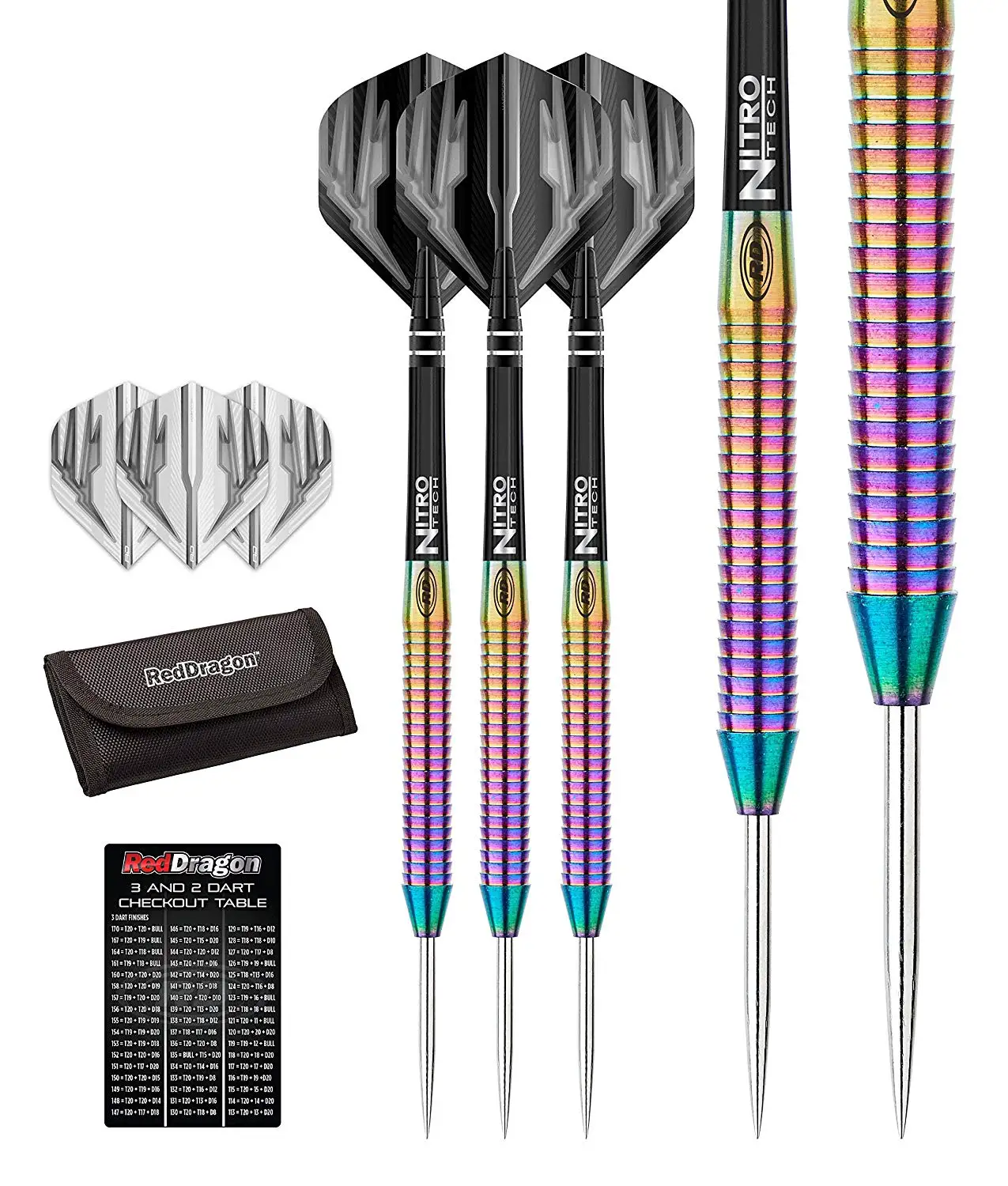 Red Dragon Razor Edge Spectron: 85% Tungsten Steel Darts with Flights, Shafts, Wallet & Red Dragon Checkout Card