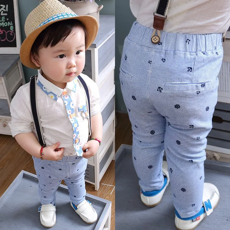 Baby Boy Frock Designs Overall Printing Toddler Cotton Braces Pants In ...