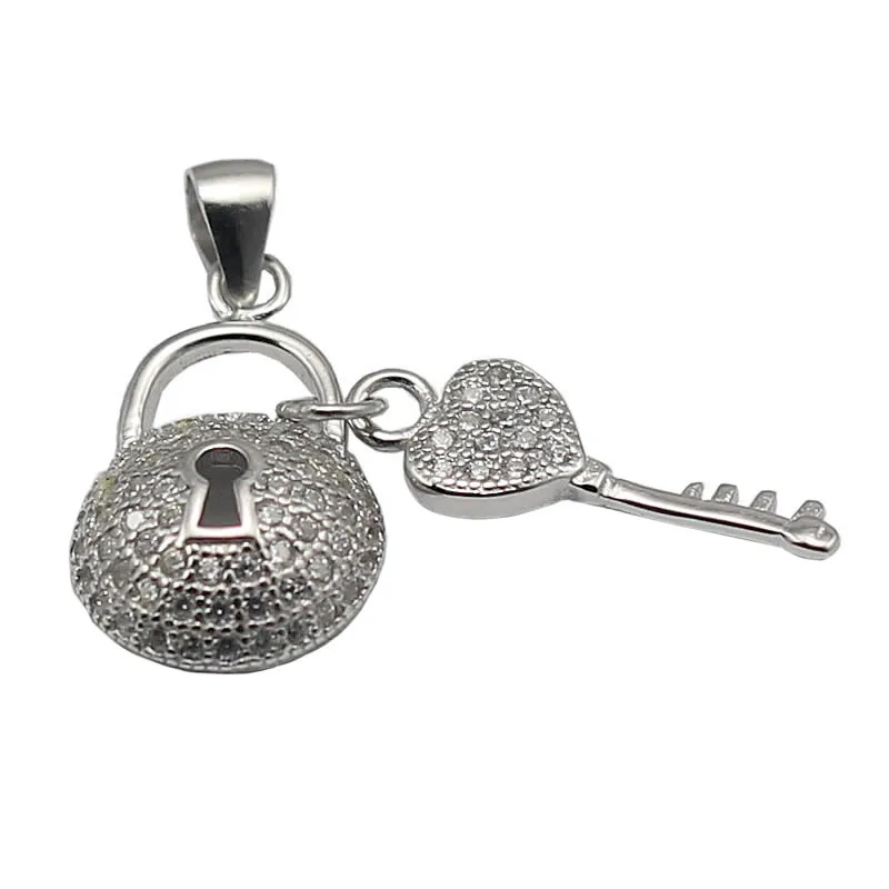 Beadsnice Id30604 Beautiful Big Gem Key Pendant Sterling Necklace