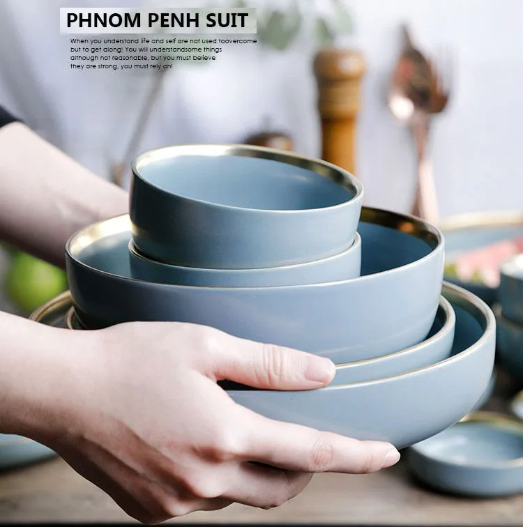 Luxury Hotel Restaurant Crockery Tableware Daily Use Ceramic Dish Plate