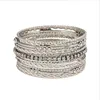 New arrival High-end multilayer alloy diamonds suit bracelet bangle